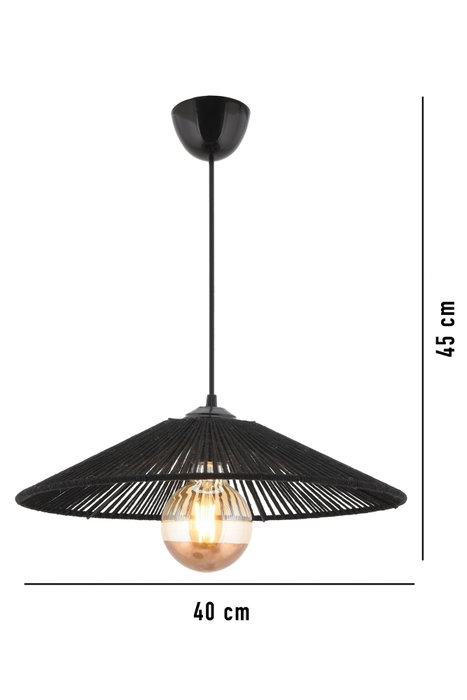 Opviq Merten Black Lámpara de Araña de Metal y Yute Negro Opviq Merten Black Lámpara de Araña de Metal y Yute Negro